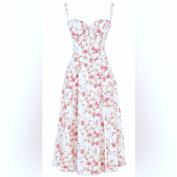 Rose Floral Bustier Waist Shaper Dress - Picture 1 of 7